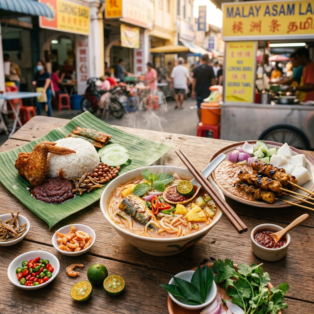 A spread of delicious Penang street food dishes